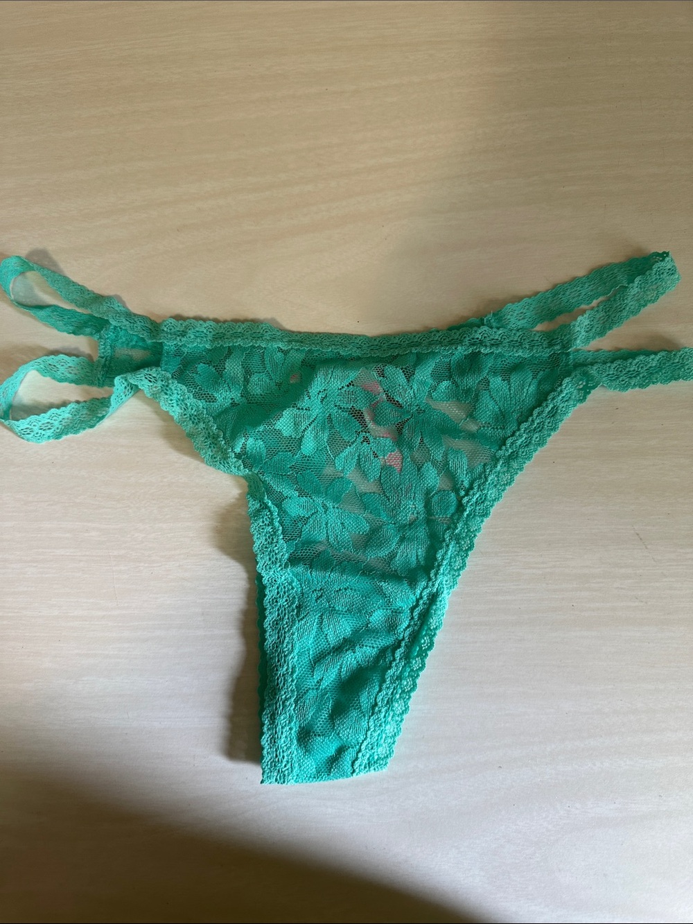 PINK Victoria's Secret Teal Lace Thong